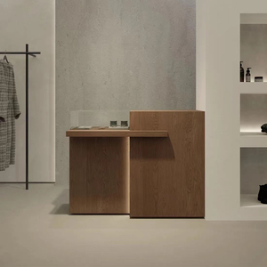 Fabricant professionnel de comptoirs de réception minimalistes en bois, comptoirs de caisse pour commerces de <span class=keywords><strong>d</strong></span>étail, caisses enregistreuses, anti-rouille, écologiques, durables - Product Image 2
