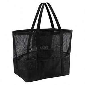 Sac de plage en maille imperméable grande capacité, léger, pliable, avec poches zippées, idéal pour la natation et la plage - Product Image 1