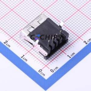 676430910 USB Connector Bent Lead Through Hole Connector Type-A USB 2.0 Female Right Angle Insert - Product Image 2