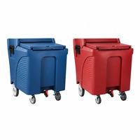Chariot de transport isotherme en plastique Sunmax 125L pour glace, vente directe usine, avec roues