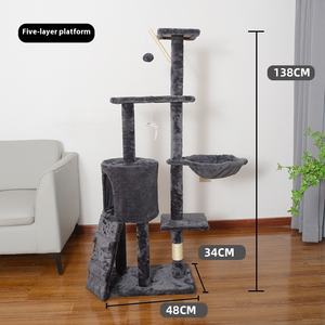 Árbol para Gatos Grande con Plataforma de Salto, Poste de Sisal y Casa para Gatos - Product Image 6