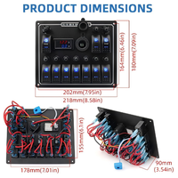 10 LED disjoncteur à bascule 24V 12V panneau d'interrupteur à bascule pour voiture bateau caravane accessoire marin-marche-arrêt pour la maintenance des tests