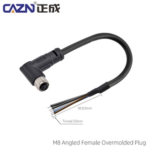 <span class=keywords><strong>Cable</strong></span> <span class=keywords><strong>Conector</strong></span> Recto/Angular M8 Impermeable, 3, 4, 5, 6, 8 Pines, Macho/Hembra, Enchapado, Blindado/No Blindado, PVC - Product Image 4