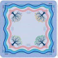 Tapis de Mahjong Américain de Luxe Moderne Pliable, Motif Chinoiserie Oiseau et Fleur de Pêcher, Antidérapant, Réduction du Bruit, Lavable