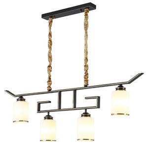 Lámpara de Techo Moderna de Estilo Chino, Totalmente en Cobre, Altura Ajustable, Diseño Largo y Estrecho, Estética Zen, para Salas de Exhibición, Salones de Té, Estudios - Product Image 2