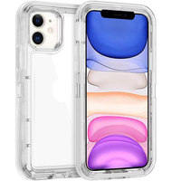 Étui de téléphone blindé 3 en 1, hybride PC TPU, antichoc, transparent, protection pour iPhone 18 DUO 16