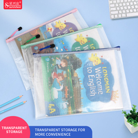 Sac de rangement transparent pour documents, avec logo personnalisé, format A4, pour jeux de société, puzzle, pochette en maille à fermeture éclair pour l'école