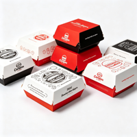 Maßgefertigte Flache Burger-Boxen im Großhandel, Einweg-Lebensmittelverpackungen aus Kraftpapier, Fettabweisend, für Food Trucks und Restaurants, OEM-Lieferung