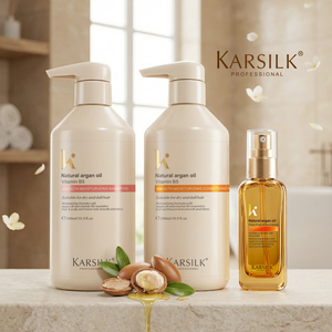 <span class=keywords><strong>Shampoo</strong></span> Karsilk all'Olio di Argan, Cura dei <span class=keywords><strong>Capelli</strong></span>, <span class=keywords><strong>Shampoo</strong></span> Rinforzante Lisciante OEM, Set di <span class=keywords><strong>Shampoo</strong></span> e Balsamo Biologico alla Biotina - Product Image 2
