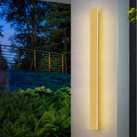 Applique murale d'extérieur étanche IP65 à LED, minimaliste, bande dorée, éclairage décoratif pour Villa, cour, AC85-265V