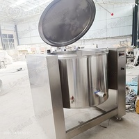 Chaudière basculante à vapeur de 100 à 500 L, marmite de cuisson industrielle |   Chauffage indirect de l'eau au gaz/électrique pour la soupe, le ragoût, la cuisson par lots
