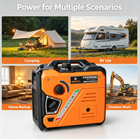Générateur de chantier portable FW6500is 5500W à onduleur à onde sinusoïdale pure, 223cc, démarrage électrique, avec kit de roues pour chantier de construction
