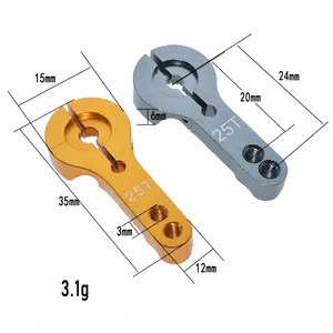 RCカーサーボホーンアーム25TサーボアームMG995MG946R MG996R MG945 S3003双葉スペアパーツアルミニウムメタル用