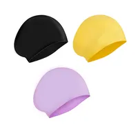 3Dソフト伸縮性耐久性シリコン防水快適な入浴キャップ水泳帽キッズロングヘアとショートヘア用の大人の水泳帽
