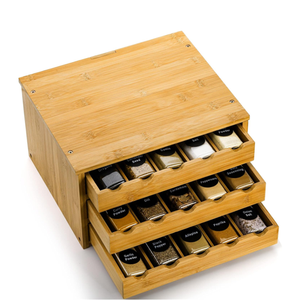 מתקן אחסון תבלינים רב תכליתי, עומד, מודרני, מבמבוק איכותי לשימוש במטבח - Product Image 1