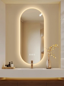 Specchio LED Ovale Premium per Bagno, Senza Cornice, Antiappannamento, Controllo Touch, Dimmerabile, 3 Temperature di Colore, per Vanità Domestica - Product Image 3