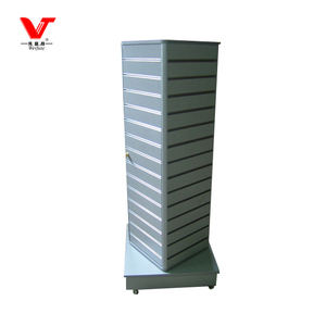 Customized <strong>White</strong> 4 Sided Revolving Slatwall <strong>Display</strong> <strong>Unit</strong> - Product Image 3