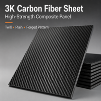 Plaque Composites en Fibre de Carbone Personnalisée, Tissage Sergé Uni, Finition Mate ou Brillante, 1K 3K 6K 12K, OEM ODM