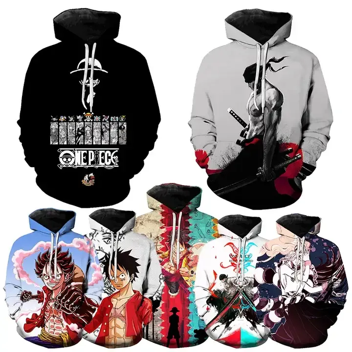 Customized Luffy Solo anime high quality hoodie manufacturers men hoodies anime one piece men anime hoodie