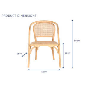 SILLA DE RATÁN NATURAL OLMO 53X54X80 - Product Image 1