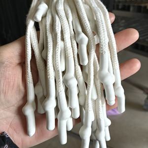 High Strength <b>Braided</b> Drawcord Cotton <b>Cord</b> with Silicone Dipped End for Hoodie Tracksuits Jogger Shorts Casual Clothing Garment - Product Image 2