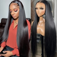Wig Rambut Asli Manusia Lurus dengan Baby Hair, Pre Plucked 13X6 13X4 Hd Lace Front, Kepadatan 200% 250%, Hairline Alami