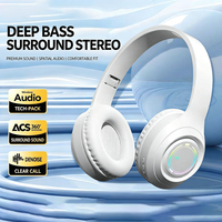Casque de jeu blanc supra-auriculaire à réduction de bruit, audio spatial, pour connexion sans fil 5.4, double mode, contrôle par bouton, doux et agréable pour la peau