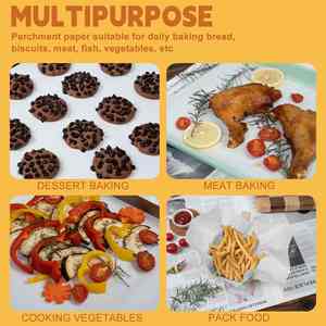 Papier sulfurisé de qualité alimentaire, pré-découpé, personnalisé en gros, enduit de silicone, papier de cuisson, papier d'emballage, feuilles de papier pour four - Product Image 6