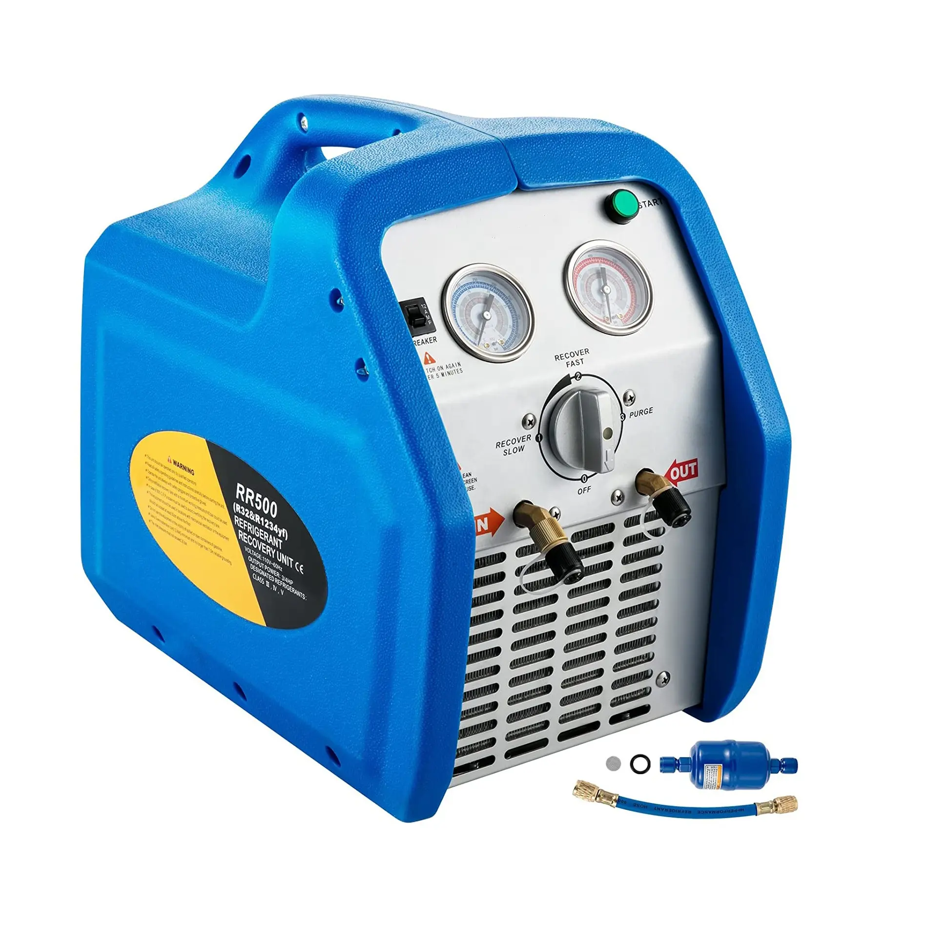 Factory Price Portable RR500 1HP Gas Refrigerant Recovery Machine for Other Refrigeration R410A R22 R134A R32 with oil separator