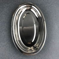 Yolecen Design classique ovale en acier inoxydable plateau à oeufs assiette à poisson plat de service technique de gravure plaque en métal de Style chinois