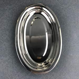 Yolecenクラシックデザイン楕円形ステンレススチール製卵トレイフィッシュプレートフードサービングディッシュ彫刻技術中国風金属板 - Product Image 2