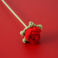Bouquet de fleurs crocheté à la main Bouquet de roses à bulles Accessoires Mini fleur artificielle dégradée Décoration de la maison