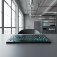 Keyboard Gunting Nirkabel BT Isi Ulang Baru dengan Lampu Latar RGB Desain Logam Ultra Tipis Mini Tablet iPad Laptop USB Type-C