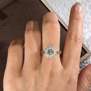 Anello di Diamanti F1694 con Taglio Brillante Rotondo, Diamante Naturale, Anello di Fidanzamento Classico da Donna - Product Image 3