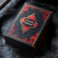 Hadiah kreatif permainan papan Poker tahan lama kustom manufaktur deck kualitas tinggi kartu bermain hitam Logo kustom kertas seni baru