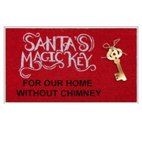 Keset Ramah Lingkungan Berbahan Sabut Kelapa, Motif Jacquard, Dapat Dibalik, Pola Puzzle SANTA MAGIC KEY HOME CHIMNEY, Untuk Hotel, Tahan Lalu Lintas Berat