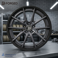 Roda Serat Karbon Tempa GUDE Baru Kapasitas Sepuluh Ribu Ton untuk Mercedes/Audi 17-23 Inci 25mm/20mm Desain Cekung Finishing Hitam Kustom