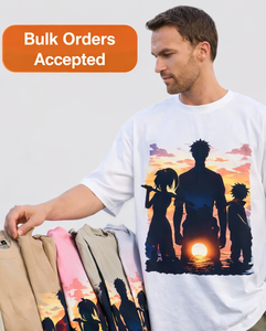 Camiseta con Gráfico de Silueta de Anime Personalizada para Hombre – Camiseta Oversize de Algodón 100% Estilo Urbano, Diseño de Serigrafía, Envío Directo - Product Image 2