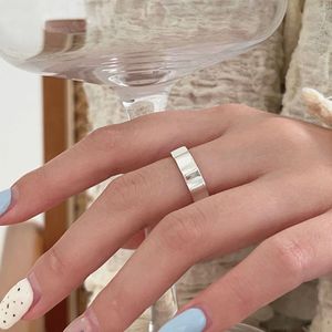925 Sterling Silver Irregular <b>Open</b> Index <b>Ring</b> For Women Geometric Design Trendy Student Jewelry Gift - Product Image 3