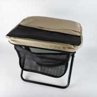 Tabouret de camping pliable portable, chaise compacte d'extérieur avec sac de rangement à fermeture éclair, poche en filet pour la pêche, la randonnée, le pique-nique
