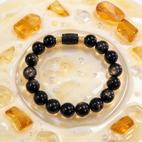 Bracelets perlés personnalisés faits à la main, tendance, en obsidienne 7A, bracelet en pierres naturelles DIY, pour cadeau, usage quotidien, bijoux