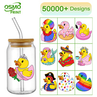 Autocollants lavables en plastique anti-UV OSMO Ready Ship 3" 4" pour mugs, tasses et gobelets, motif Vaches d'été
