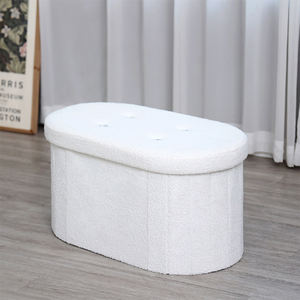 Boîte de rangement pour tabouret <span class=keywords><strong>pouf</strong></span> rond moderne multifonctionnel de grande capacité - Product Image 3