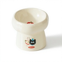 Gamelle surélevée en céramique pour animaux de compagnie, antidérapante, pour chat et chien, avec inclinaison ergonomique, six pétales, étanche IPX5