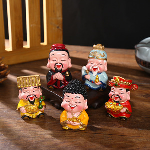 Juego de figuras del Dios de la Riqueza, 5 piezas, decoración Feng Shui para sala de estar, regalo para el hogar - Product Image 1