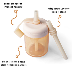 Ensemble d'alimentation pour bébé incassable <span class=keywords><strong>en</strong></span> silicone 100 % alimentaire sans BPA avec assiette à ventouse divisée, tasse à bec, bol, cuillère et fourchette - Product Image 4