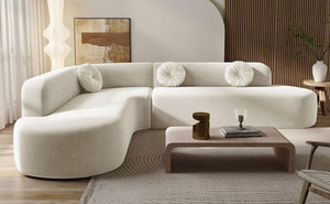 TikTok Trending 2026 Fabric Upholstered Sectional L-Shaped <b>Sofa</b> in Box Vacuum Compressed Space Saving 80% <b>for</b> Overseas Shopping - Product Image 3