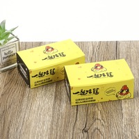 Individuell Bedruckter Gelber Papierbehälter für Gebratenes Hähnchen mit Cartoon-Hühnchen-Design für Streetfood-Restaurants, Takeout, Lieferung und Partys