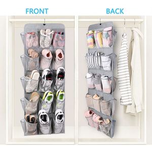 Closet Mesh Storage Hanging Organizer for Hats <b>Shoes</b> PP Fabric Plastic Hanging <b>Wardrobe</b> Multifunctional Clothes Storage Solution - Product Image 3