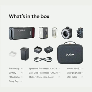 Nueva LUZ DE Flash de cámara para exteriores <span class=keywords><strong>Godox</strong></span> <span class=keywords><strong>AD200Pro</strong></span> II con sistema inalámbrico de 2,4G y luz de Flash de bolsillo TTL con batería de litio - Product Image 4